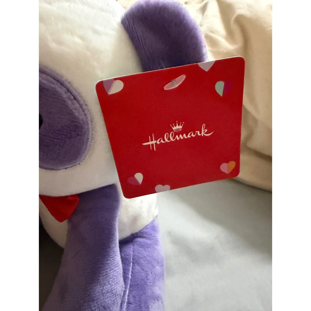 Hallmark‎ Purple Panda Valentine Plush Stuffed Animal Heart Eyes Red Bow NWT
